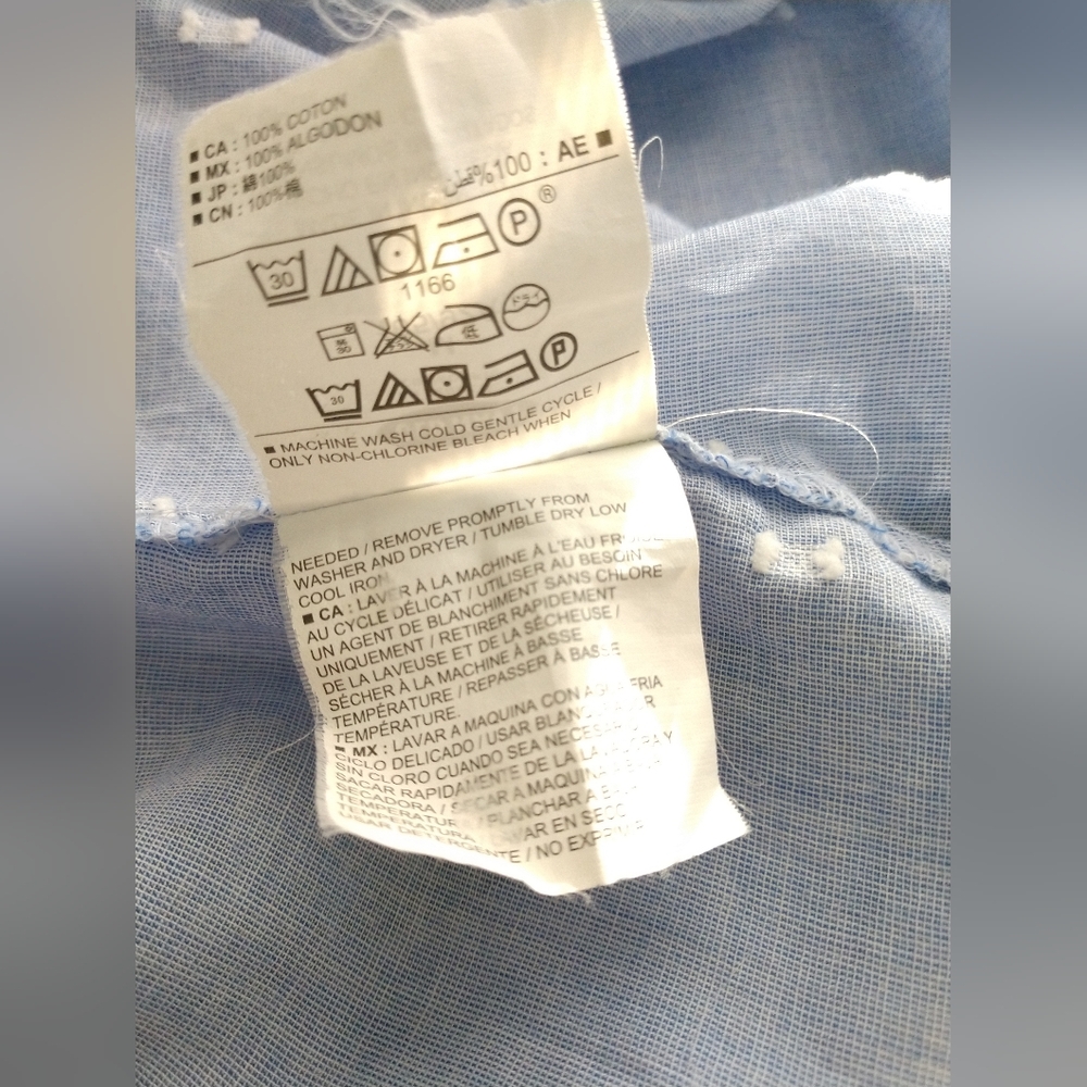 Old Navy Lightweight Summer Tunic Top Shirt Pale Blue Coastal Beach Medium - Picture 6 of 9